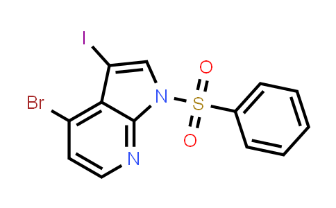 CAS No. 943322-47-2, 1H-Pyrrolo[2,3-b]pyridine, 4-bromo-3-iodo-1-(phenylsulfonyl)-