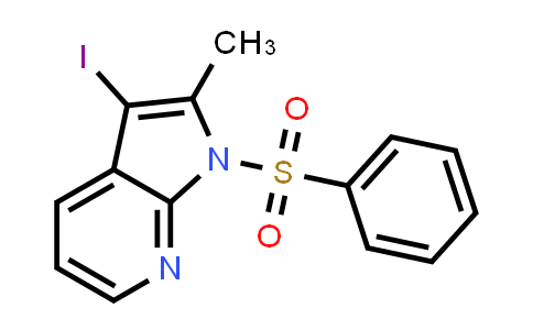 CAS No. 943324-07-0, 3-Iodo-2-methyl-1-(phenylsulfonyl)-7-azaindole