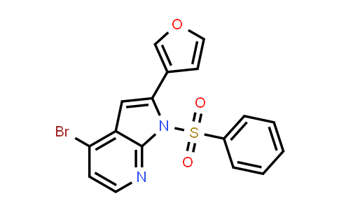 CAS No. 943324-34-3, 1H-Pyrrolo[2,3-b]pyridine, 4-bromo-2-(3-furanyl)-1-(phenylsulfonyl)-
