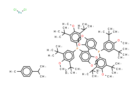 CAS No. 944451-32-5, Chloro[(R)-(-)-5,5'-bis[bis(3,5-di-tert-butyl-4-methoxyphenyl)phosphino]-4,4'-bi-1,3-benzodioxole](p-cymene)ruthenium(II) Chloride