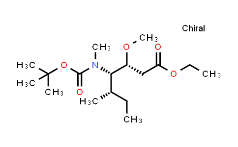CAS No. 944728-66-9, ethyl (3R,4S,5S)-4-((tert-butoxycarbonyl)(methyl)amino)-3-methoxy-5-methylheptanoate