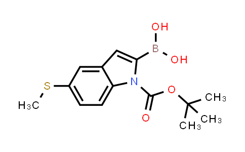 CAS No. 945493-45-8, 1H-Indole-1-carboxylic acid, 2-borono-5-(methylthio)-, 1-(1,1-dimethylethyl) ester