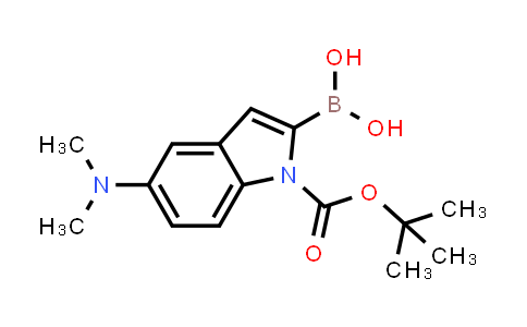 CAS No. 945493-49-2, 1H-Indole-1-carboxylic acid, 2-borono-5-(dimethylamino)-, 1-(1,1-dimethylethyl) ester