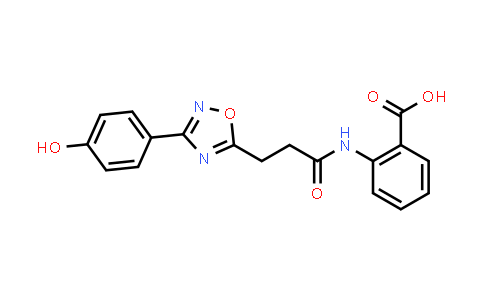 CAS No. 960605-08-7, 2-(3-(3-(4-hydroxyphenyl)-1,2,4-oxadiazol-5-yl)propanamido)benzoic acid