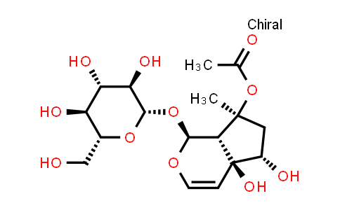 CAS No. 97169-44-3, (1S,4aS,5S,7S,7aS)-7-(Acetyloxy)-1,4a,5,6,7,7a-hexahydro-4a,5-dihydroxy-7-methylcyclopenta[c]pyran-1-yl β-D-glucopyranoside