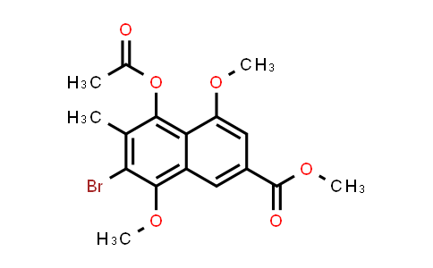 CAS No. 97944-84-8, 2-Naphthalenecarboxylic acid, 5-(acetyloxy)-7-bromo-4,8-dimethoxy-6-methyl-, methyl ester