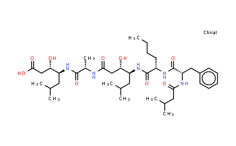 98092-14-9 | N-(3-甲基丁酰)-L-苯基丙氨酰-N-[(3S,4S)-4-氨基-3-羟基-6-甲基庚酰]-N-[(2S)-2-({1-[(1S)-2-羧基-1-羟基乙基]-3-甲基丁基}氨基)丙酰]-L-己氨酸酰胺
