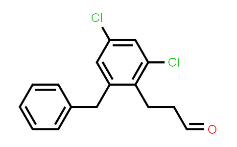 CAS No. 99725-28-7, Benzenepropanal, 2,4-dichloro-6-(phenylmethyl)-