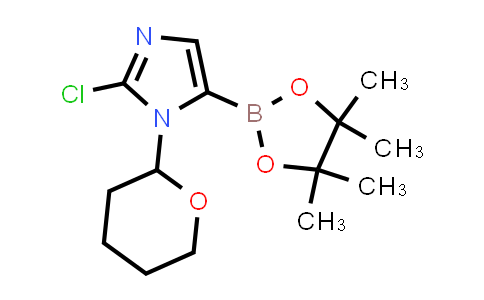 CAS No. 1029684-36-3, 2-chloro-1-(oxan-2-yl)-5-(tetramethyl-1,3,2-dioxaborolan-2-yl)-1H-imidazole