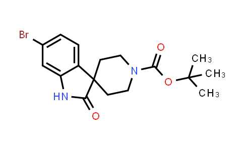 CAS No. 1160247-29-9, tert-butyl 6-bromo-2-oxo-1,2-dihydrospiro[indole-3,4'-piperidine]-1'-carboxylate