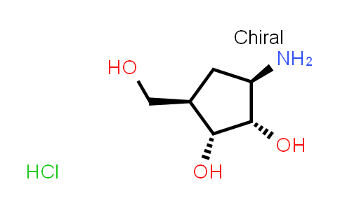CAS No. 77841-56-6, (1R,2S,3R,5R)-3-amino-5-(hydroxymethyl)cyclopentane-1,2-diol hydrochloride