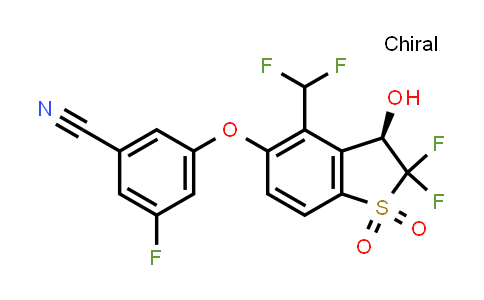 CAS No. 1799948-06-3, 3-[[(3R)-4-(difluoromethyl)-2,2-difluoro-3-hydroxy-1,1-dioxo-3H-benzothiophen-5-yl]oxy]-5-fluoro-benzonitrile