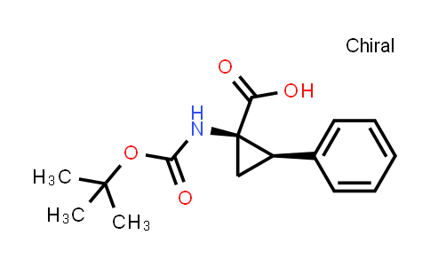 CAS No. 180322-86-5, (1R,2R)-1-(tert-butoxycarbonylamino)-2-phenyl-cyclopropanecarboxylic acid