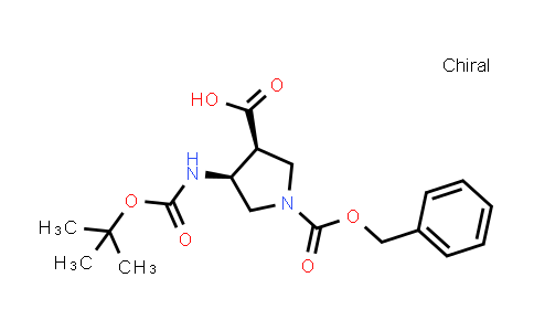 CAS No. 1375312-84-7, cis-1-[(benzyloxy)carbonyl]-4-{[(tert-butoxy)carbonyl]amino}pyrrolidine-3-carboxylic acid