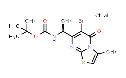 CAS No. 1262441-69-9, tert-butyl N-[(1S)-1-{6-bromo-3-methyl-5-oxo-5H-[1,3]thiazolo[3,2-a]pyrimidin-7-yl}ethyl]carbamate