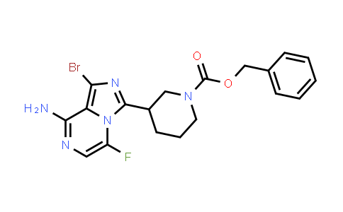 CAS No. 1419223-26-9, benzyl 3-{8-amino-1-bromo-5-fluoroimidazo[1,5-a]pyrazin-3-yl}piperidine-1-carboxylate