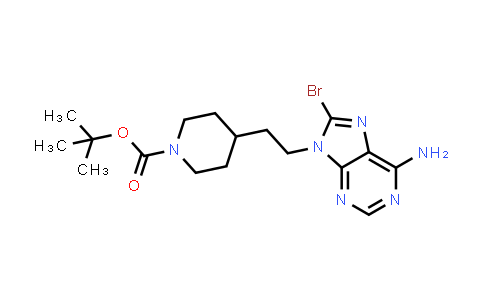 CAS No. 1156468-58-4, tert-butyl 4-[2-(6-amino-8-bromo-purin-9-yl)ethyl]piperidine-1-carboxylate
