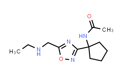 CAS No. 1171310-56-7, N-[1-[5-(ethylaminomethyl)-1,2,4-oxadiazol-3-yl]cyclopentyl]acetamide