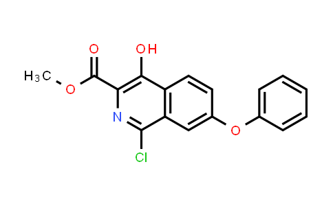 CAS No. 1421312-33-5, methyl 1-chloro-4-hydroxy-7-phenoxyisoquinoline-3-carboxylate