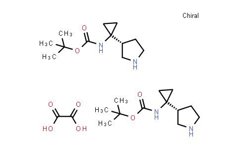 CAS No. 2227199-34-8, tert-butyl N-[1-[(3R)-pyrrolidin-3-yl]cyclopropyl]carbamate hemi(oxalic acid)