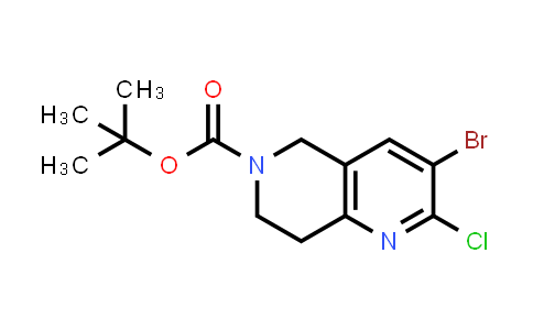 CAS No. 2306277-84-7, tert-butyl 3-bromo-2-chloro-7,8-dihydro-5H-1,6-naphthyridine-6-carboxylate