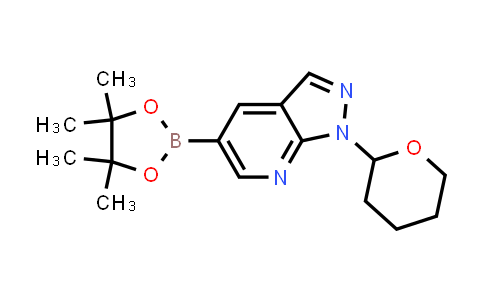 CAS No. 1314734-56-9, 1-(oxan-2-yl)-5-(tetramethyl-1,3,2-dioxaborolan-2-yl)-1H-pyrazolo[3,4-b]pyridine