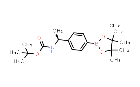 CAS No. 1171897-03-2, tert-butyl N-[(1S)-1-[4-(tetramethyl-1,3,2-dioxaborolan-2-yl)phenyl]ethyl]carbamate