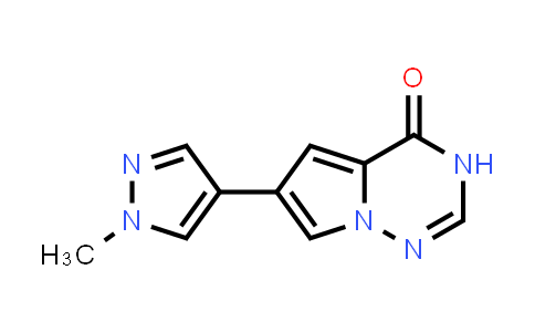 CAS No. 1703794-32-4, 6-(1-methyl-1H-pyrazol-4-yl)-3H,4H-pyrrolo[2,1-f][1,2,4]triazin-4-one