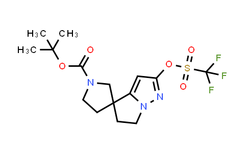 CAS No. 2640496-81-5, tert-butyl 2-(trifluoromethylsulfonyloxy)spiro[5,6-dihydropyrrolo[1,2-b]pyrazole-4,3'-pyrrolidine]-1'-carboxylate