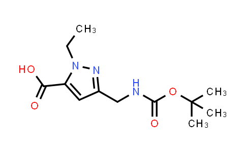 CAS No. 2639440-62-1, 5-[(tert-butoxycarbonylamino)methyl]-2-ethyl-pyrazole-3-carboxylic acid