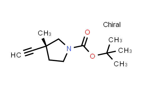 CAS No. 2607832-33-5, tert-butyl (3R)-3-ethynyl-3-methyl-pyrrolidine-1-carboxylate