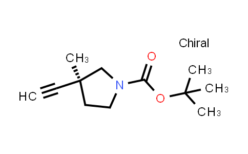 CAS No. 2607830-36-2, tert-butyl (3S)-3-ethynyl-3-methyl-pyrrolidine-1-carboxylate