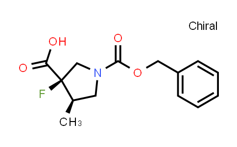 CAS No. 2639379-25-0, (3R,4R)-1-benzyloxycarbonyl-3-fluoro-4-methyl-pyrrolidine-3-carboxylic acid