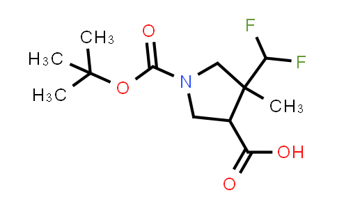 CAS No. 2639444-20-3, 1-tert-butoxycarbonyl-4-(difluoromethyl)-4-methyl-pyrrolidine-3-carboxylic acid