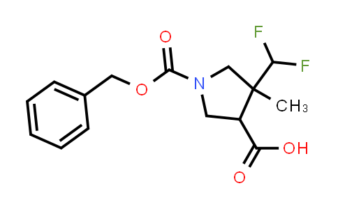 CAS No. 2639444-26-9, 1-benzyloxycarbonyl-4-(difluoromethyl)-4-methyl-pyrrolidine-3-carboxylic acid