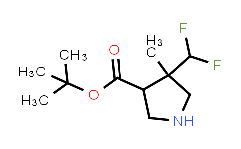 CAS No. 2639463-48-0, tert-butyl 4-(difluoromethyl)-4-methyl-pyrrolidine-3-carboxylate