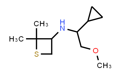 CAS No. 1882024-78-3, N-(1-cyclopropyl-2-methoxyethyl)-2,2-dimethylthietan-3-amine