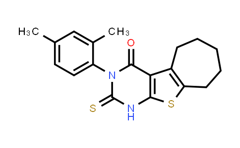 CAS No. 519150-63-1, 4-(2,4-dimethylphenyl)-5-sulfanylidene-8-thia-4,6-diazatricyclo[7.5.0.0²,⁷]tetradeca-1(9),2(7)-dien-3-one