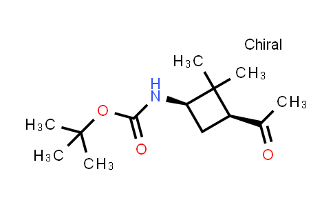 CAS No. 188918-44-7, tert-butyl N-[(1R,3S)-3-acetyl-2,2-dimethyl-cyclobutyl]carbamate