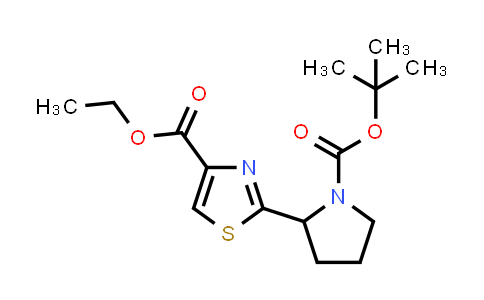 CAS No. 1823496-85-0, ethyl 2-(1-tert-butoxycarbonylpyrrolidin-2-yl)thiazole-4-carboxylate
