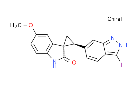 CAS No. 1247001-86-0, (1R*,2S*)-2-(3-iodo-1H-indazol-6-yl)-5'-methoxyspiro [cyclopropane-1,3'-indolin]-2'-one