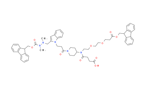 DY586710 | 12-(1-(3-(2-((2-(((9H-fluoren-9-yl)methoxy)carbonyl)-1,2-dimethylhydrazineyl)methyl)-1H-indol-1-yl)propanoyl)piperidin-4-yl)-1-(9H-fluoren-9-yl)-3,13-dioxo-2,6,9-trioxa-12-azahexadecan-16-oic acid