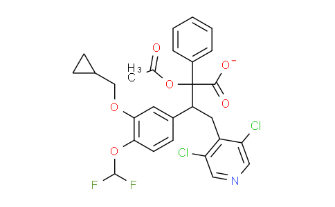 CAS No. 1114968-56-7, 1-(3-(cyclopropylmethoxy)-4-(difluoromethoxy)phenyl)-2-(3,5-dichloropyridin-4-yl)ethyl2-acetoxy-2-phenylacetate