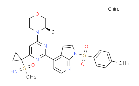CAS No. 1352232-89-3, (R)-3-methyl-4-(6-(1-((R)-S-methylsulfonimidoyl)cyclopropyl)-2-(1-tosyl-1H-pyrrolo[2,3-b]pyridin-4-yl)pyrimidin-4-yl)morpholine