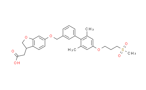 DY586888 | 1390641-84-5 | 2-[6-[[3-[2,6-Dimethyl-4-(3-methylsulfonylpropoxy)phenyl]phenyl]methoxy]-2,3-dihydro-1-benzofuran-3-yl]acetic acid