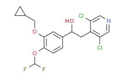 CAS No. 1416015-10-5, 1-(3-(cyclopropylmethoxy)-4-(difluoromethoxy)phenyl)-2-(3,5-dichloropyridin-4-yl)ethan-1-ol