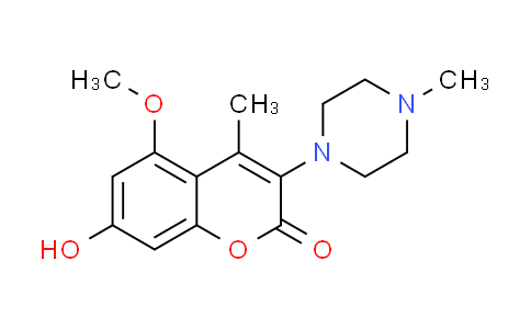 CAS No. 1456807-80-9, 7-Hydroxy-5-methoxy-4-methyl-3-(4-methylpiperazin-1-yl)-2H-chromen-2-one