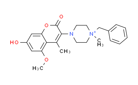 CAS No. 1456807-86-5, 1-benzyl-4-(7-hydroxy-5-methoxy-4-methyl-2-oxo-2H-chromen-3-yl)-1-methylpiperazin-1-ium