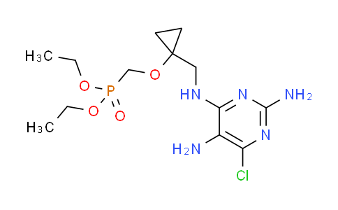 CAS No. 2087939-42-0, diethyl((1-(((2,5-diamino-6-chloropyrimidin-4-yl)amino)methyl)cyclopropoxy)methyl)phosphonate