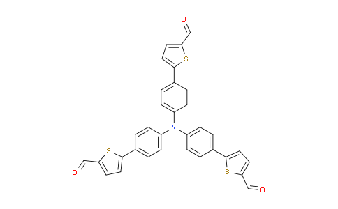 CAS No. 883236-47-3, 5,5',5''-(nitrilotris(benzene-4,1-diyl))tris(thiophene-2-carbaldehyde)